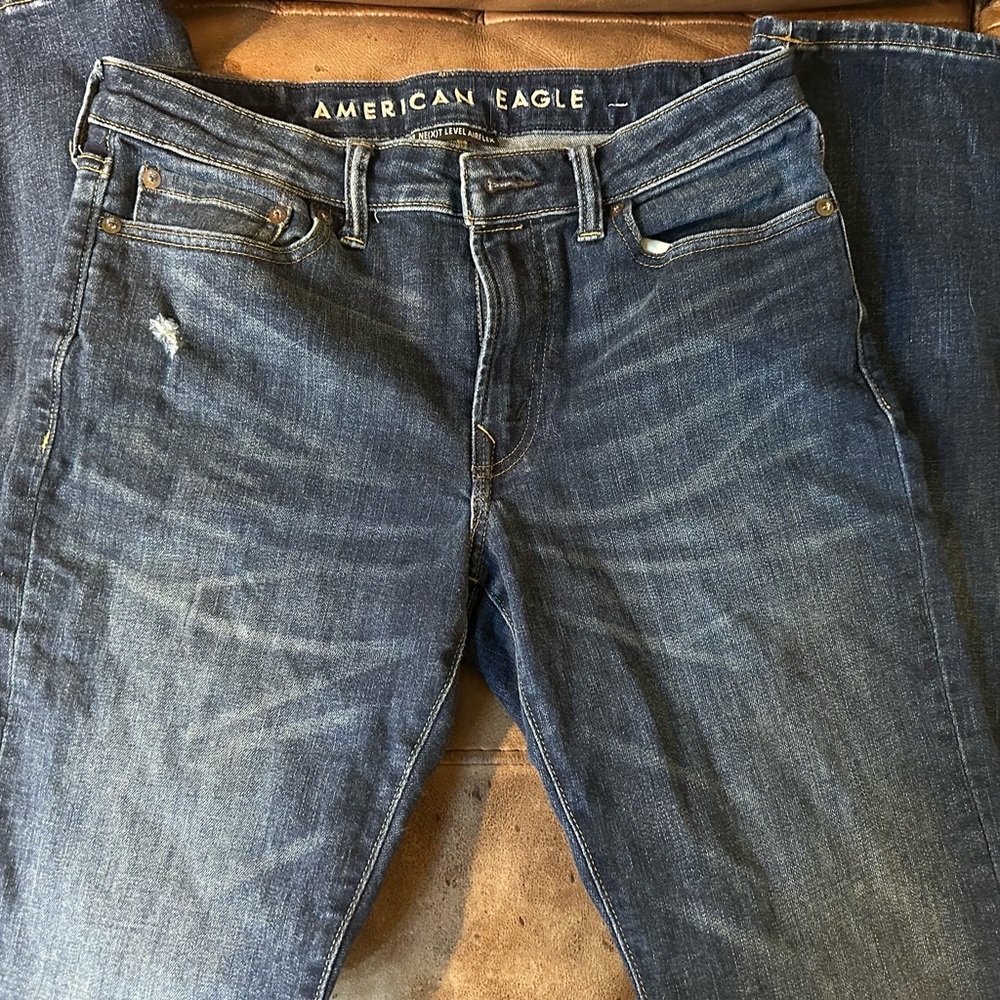 TALL SLIM 30 x 36 American Eagle Outfitters Men's Dark Blue Slim Straight Jeans